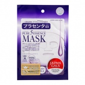 Маска для лица с плацентой 1 шт, Japan Gals Pure5 Essence